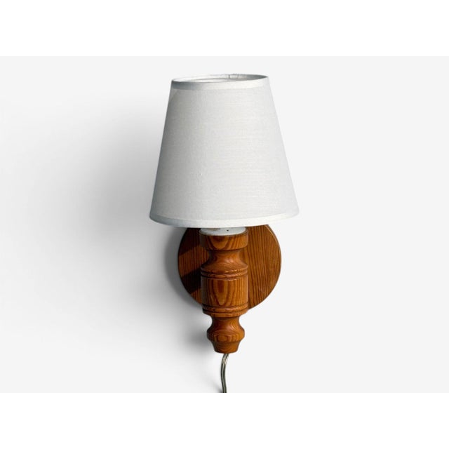 Brown Frits Lindgren, Swedish Modern, Wall Sconce, Pine, Sweden, 1960s For Sale - Image 8 of 10