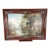 Large White Framed Vintage River Landscape Oil Painting, Ornate Carved Wood C Thomas Art For Sale