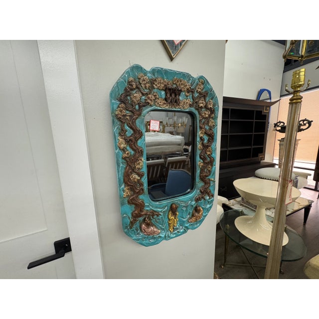 1950s 1950s Italian Modern Ceramic Mirror For Sale - Image 5 of 7