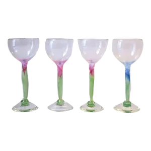 Wine or Cocktail Glasses Organic Design Signed, Set of 4