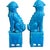 Turquoise Vintage Pair Turquoise Blue Chinese Foo Dogs Guardian Lions on Pedestals – 12” Tall For Sale - Image 8 of 10