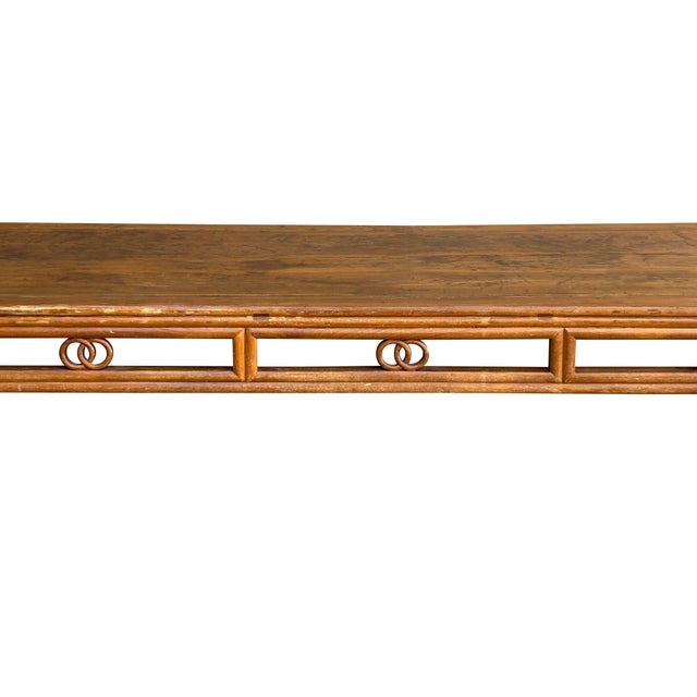 Vintage Chinese Simple Ming Style Coins Apron Rectangular Coffee Table For Sale - Image 11 of 12