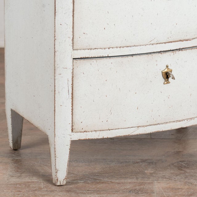 19th Century Gray Danish Bow Front Small Chest of Three Drawers or Nightstand For Sale - Image 11 of 13