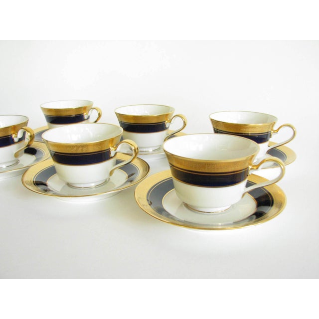 Vintage Noritake Cobalt and Gold Encrusted Band Tea Set 21 Pieces Chairish