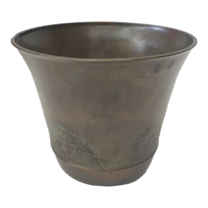 Early 20th Century South East Asian Etched Bronze Planter Jardiniere