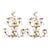 Pair of Large Vintage Rococo Italian Gilt Tole 5 Candle Sconces With Crystals For Sale