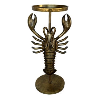Currey & Co Lobster Georgetown Brass Table For Sale