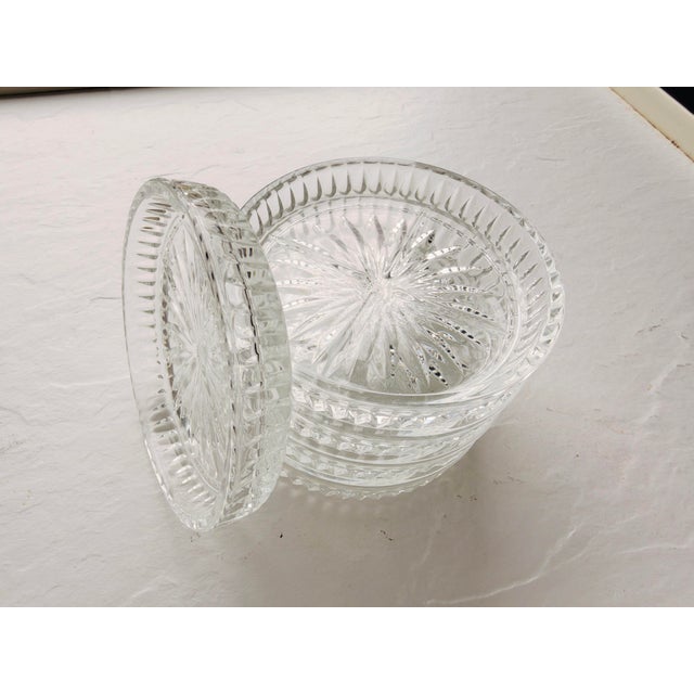 Vintage Princess House Crystal Clear Glass Coasters S/ 5 3.5"D in very good condition.