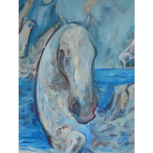An abstract oil on canvas painting titled "On the beach" by the contemporary artist Igor Bogojevic (Montenegro born in...