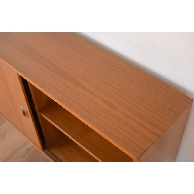 Danish Modern Teak Bookcase Cabinet With Sliding Door For Sale - Image 11 of 15