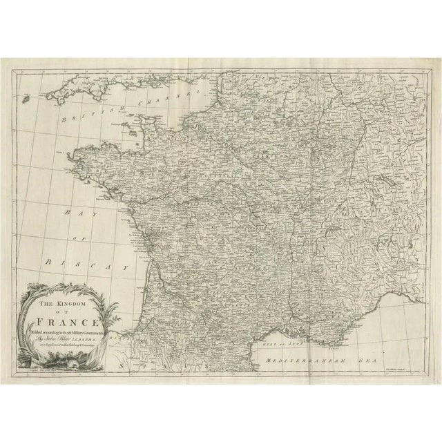 Large Antique Map of the Kingdom of France For Sale - Image 6 of 6