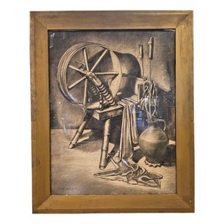 Daan van 't Hof, Jolie Laide, Charcoal Drawing, 1932 For Sale