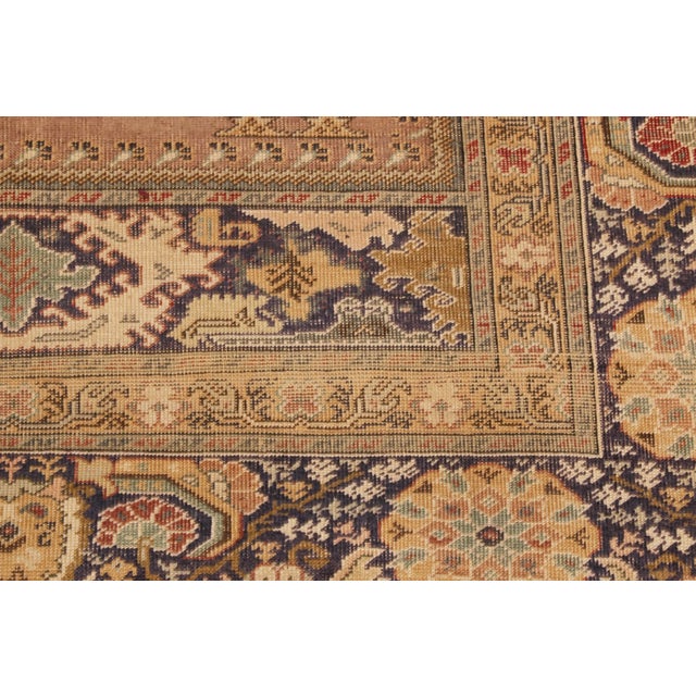 1900 - 1909 Antique Kayseri Beige and Pink Wool Rug For Sale - Image 5 of 7