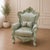 Elevate your living space with this elegant French Louis XV-style armchair, featuring a beautifully sculpted sky blue...