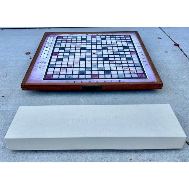 Restoration Hardware Giant Tabletop Scrabble Board Set Lazy Susan For Sale In San Diego - Image 6 of 13