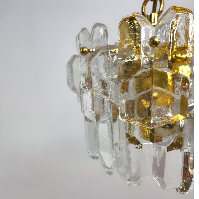 Small Palazzo Series Chandelier in Brass and Glass by J.T. Kalmar for Kalmar Franken KG, 1970s For Sale - Image 11 of 13