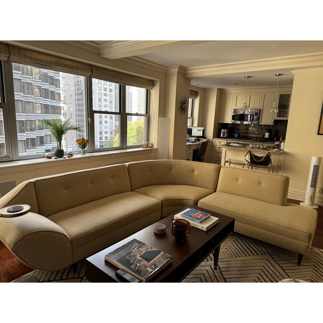 1960s Sculptural Mid-Century Curved Sectional Sofa – Reupholstered & Rare For Sale - Image 13 of 18