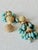 1950s Vintage 1950s Faux Turquoise Chandelier Clip-on Earrings, Gold-Tone, Pair For Sale - Image 5 of 16