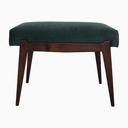 Italian Bench in Wood and Green Velvet, 1950s For Sale - Image 10 of 10