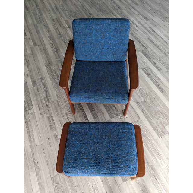 This is a really rare set of Danish modern furniture. It was made in the early 60s and the chair and ottoman together are...