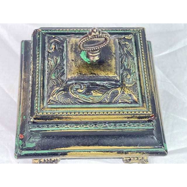 Gothic Medieval Distressed Faux Bronze Catchall For Sale - Image 3 of 13