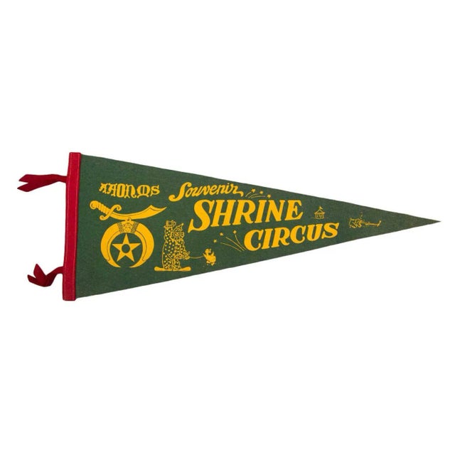 Shrine Circus Souvenir Felt Flag For Sale
