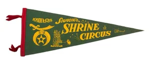 Shrine Circus Souvenir Felt Flag