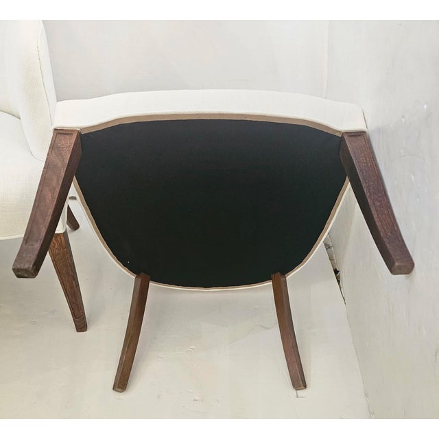 Newly Upholstered 1940s Tailored French Club Lounge Chairs -a Pair For Sale In Philadelphia - Image 6 of 9