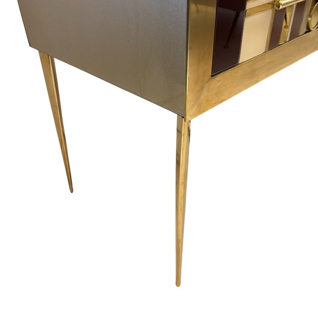 Gold, Burgundy and Pink Murano Glass Sideboard, 1980s For Sale - Image 6 of 9