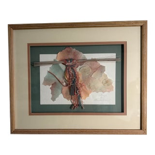 Nancy Gomez “Moonshadows” 1988 Signed Original Mixed Media Fiber Art Collage For Sale