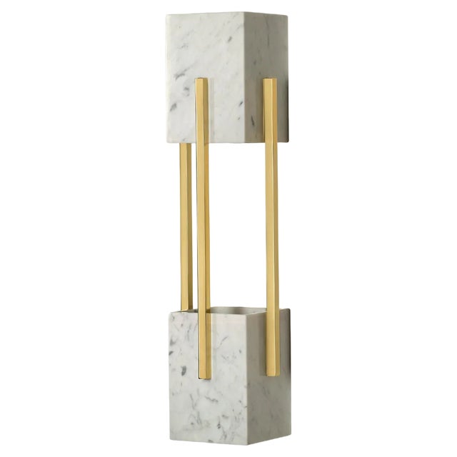 Looshaus Carrara Marble and Brass Wall Lamp by Insidherland For Sale