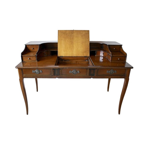 1990s English Style Handcrafted Desk, 1990s For Sale - Image 5 of 16