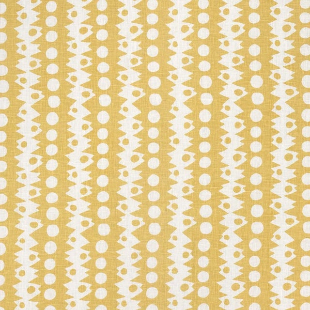 SAMPLE - Schumacher X Drusus Tabor Trickledown Fabric In Citron For Sale