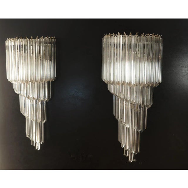 Large Italian Murano Glass Wall Sconces, 1985, Set of 2 For Sale - Image 3 of 14