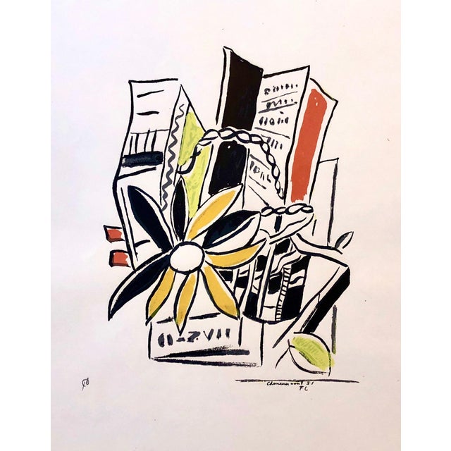 (after) Fernand Léger, 3 Fernand Leger Colorful Modernist Drawing Limited Edition Serigraph Lithograph, c.1950's For Sale In Miami - Image 6 of 9