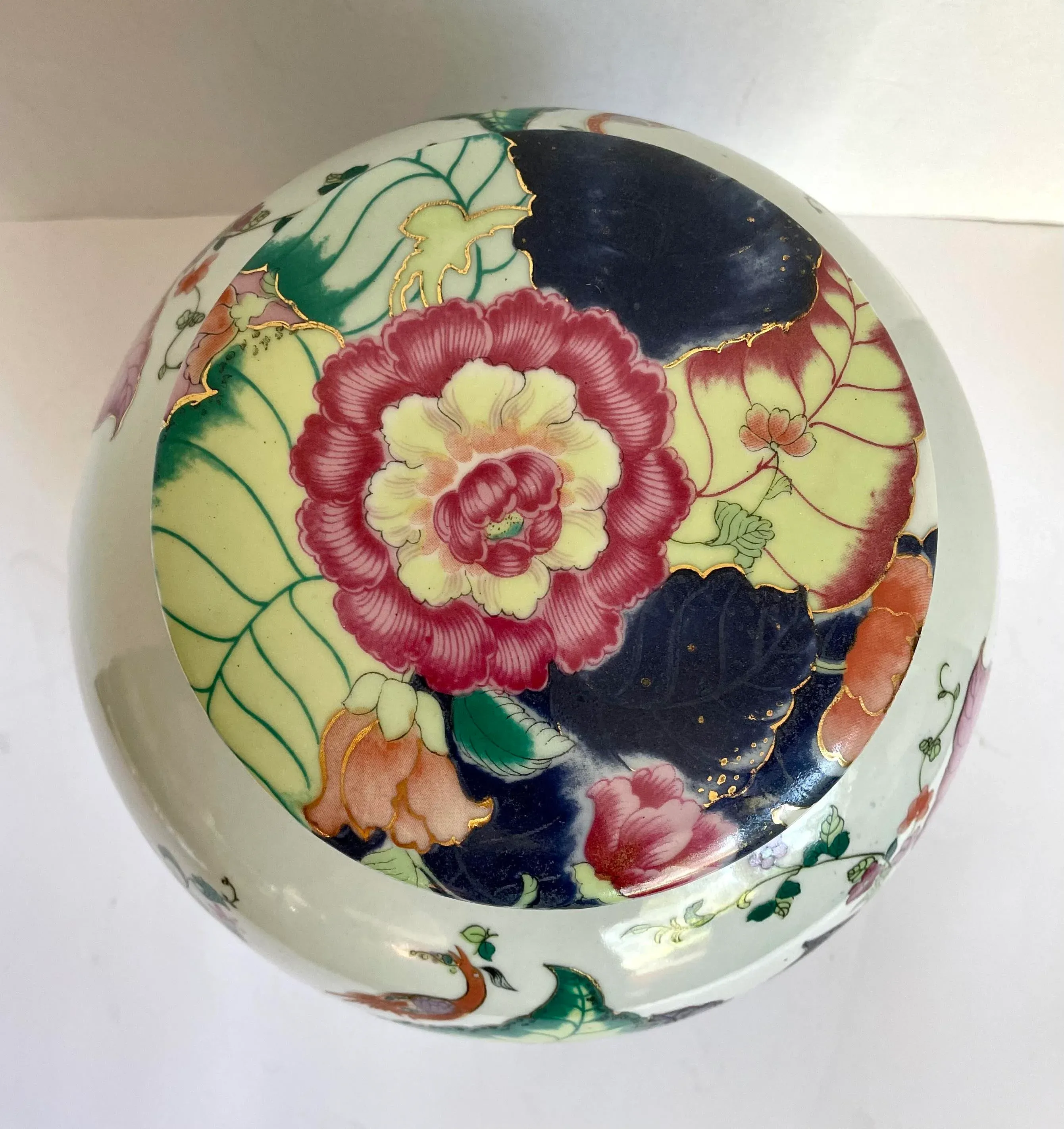 tobacco leaf jar Vintage Mottahedeh Attributed Tobacco Leaf Lidded Ginger Jar