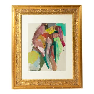 1990 Signed Abstract Oil Painting by Artist Martha Hayden For Sale