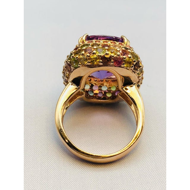 Early 21st Century Bochic "Orient" Vintage Amethyst & Multi Sapphire Ring Set In 18K Solid Gold For Sale - Image 5 of 18