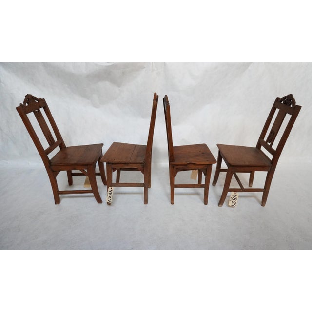 Early 20th Century Set of Four Similar Arts & Crafts Wood Chairs For Sale - Image 10 of 18