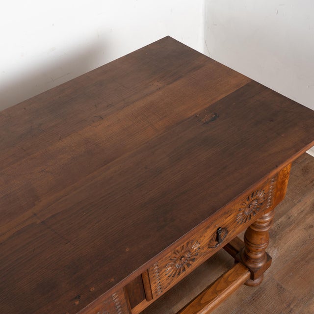 Brown Early 20th Century Console Table With Three Drawers, Portugal For Sale - Image 8 of 15