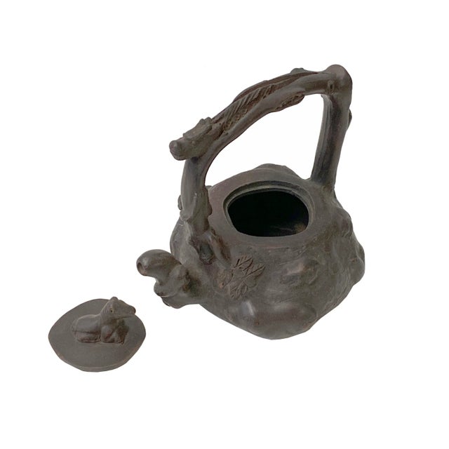 Chinese Handmade Yixing Zisha Clay Teapot With Artistic Horse Accent For Sale - Image 4 of 6