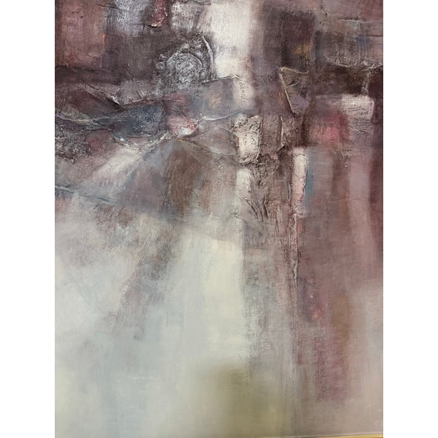 1960s Mid Century Abstract Oil Painting on Canvas Signed by Irvin Wood For Sale - Image 5 of 12