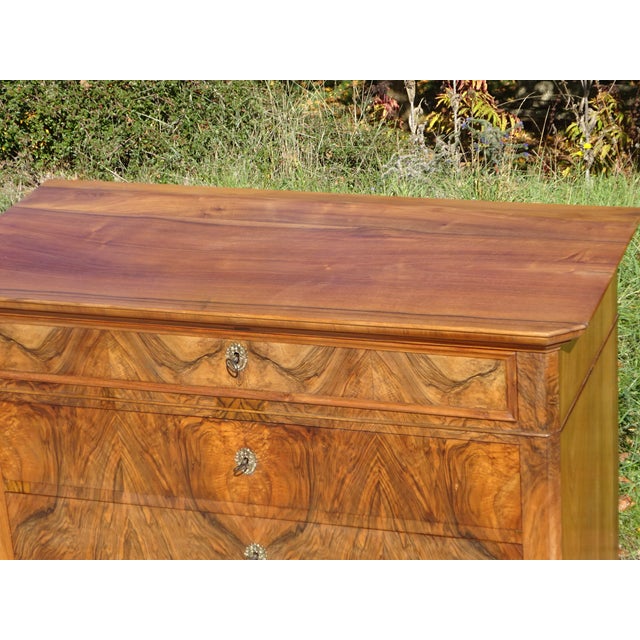 Large Louis Philippe Walnut Chest of Drawers, 1890s For Sale - Image 4 of 18