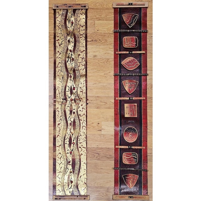 Contemporary Mixed Media Wall Art Pair, 3d Fiber Glass Wood, Usa For Sale - Image 4 of 12