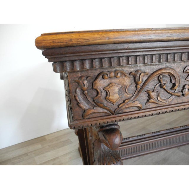 Vintage Art Deco Eagle Ornate Desk, 1920s For Sale - Image 14 of 18