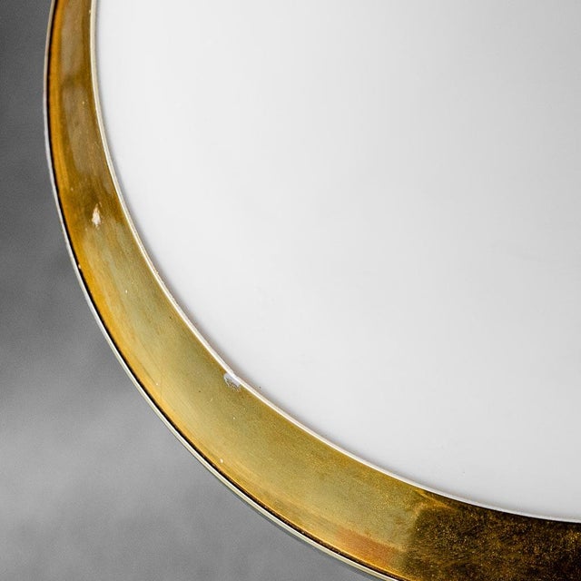 Gold Opaline Glass and Brass Chandelier, 1950s For Sale - Image 8 of 11