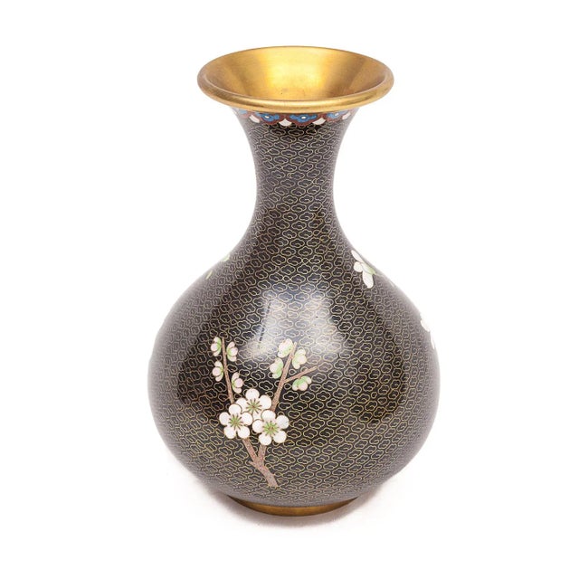 Antique Chinese Enameled Brass Vase, 1890s For Sale - Image 9 of 12
