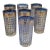 Vintage 1970s Gold & Blue MCM Glass Tumblers - A Set of 7 For Sale