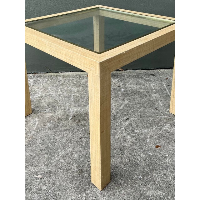 Late 20th Century Vintage Wrapped Grasscloth Game Table For Sale - Image 5 of 12