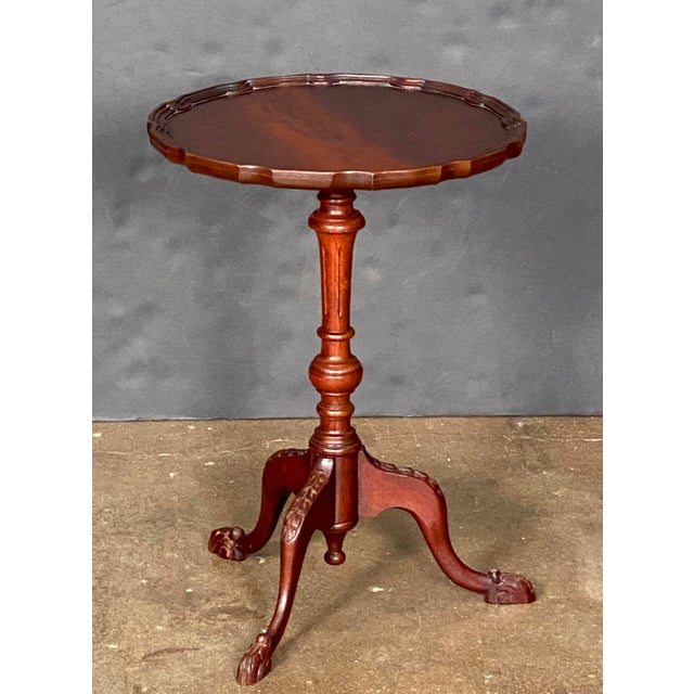 Early 20th Century English Wine or Cocktail Table of Mahogany (Dia 15 1/2) For Sale - Image 5 of 9